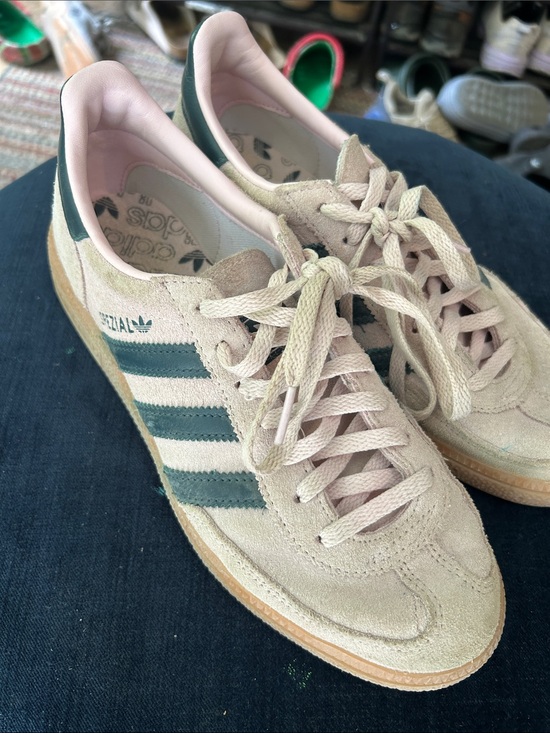 adidas Shoes - adidas Samba Suede Sneakers in Pink and Dark Green